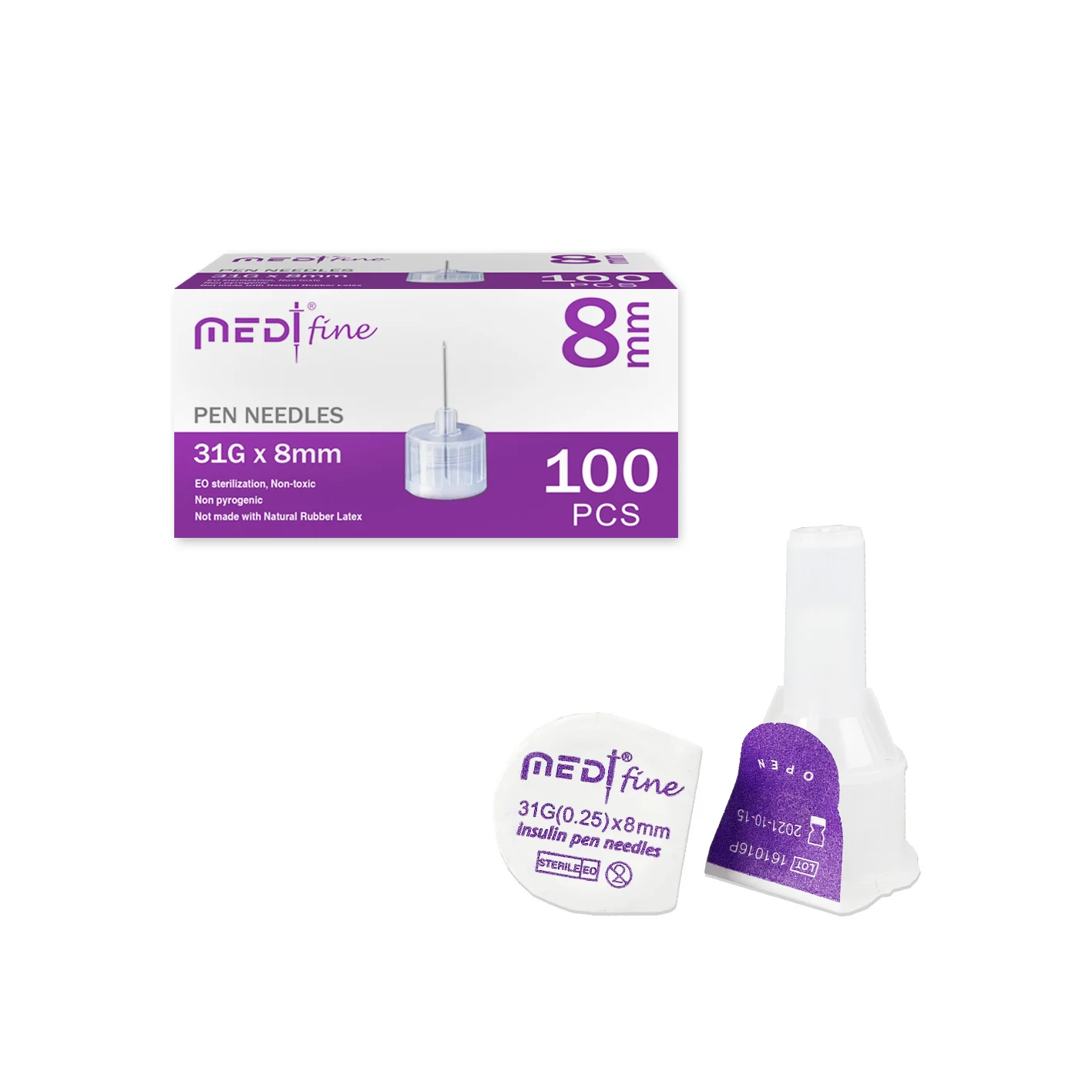 
High Quality Safety Insulin Pen Needles 31Gx8mm Suitable For Most Types Of Insulin Pens 100Pcs In 1 Box 