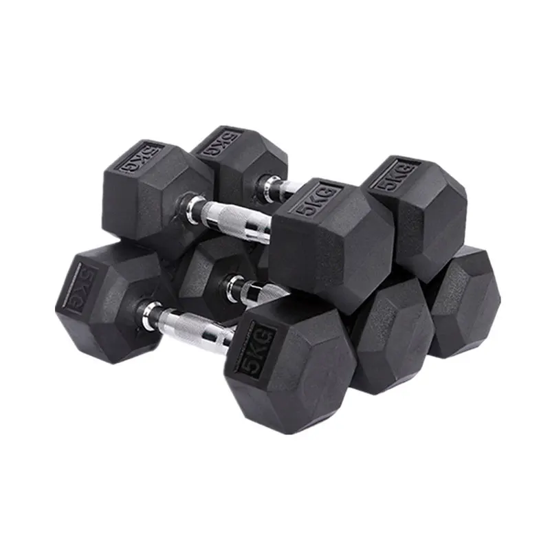 Commercial Fitness Exercises Workout Sport Rubber Hex Gym  Dumbbell Hexagonal Dumbbell Weights Set