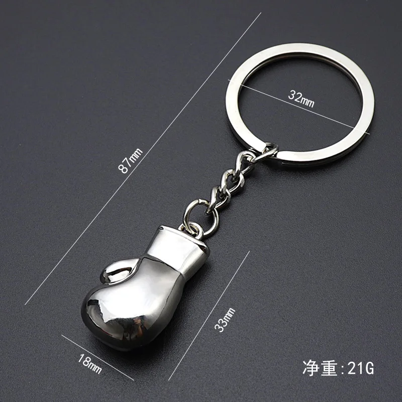 
New Fashion Metal Key Rings For Boxing Gloves Gym Gift 3d Metal Boxing Gloves Keychain 