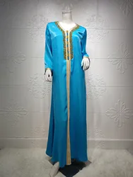 New Maxi Model Abaya Embroidery Islamic Clothing Women  Abayas Dress Manufacturer