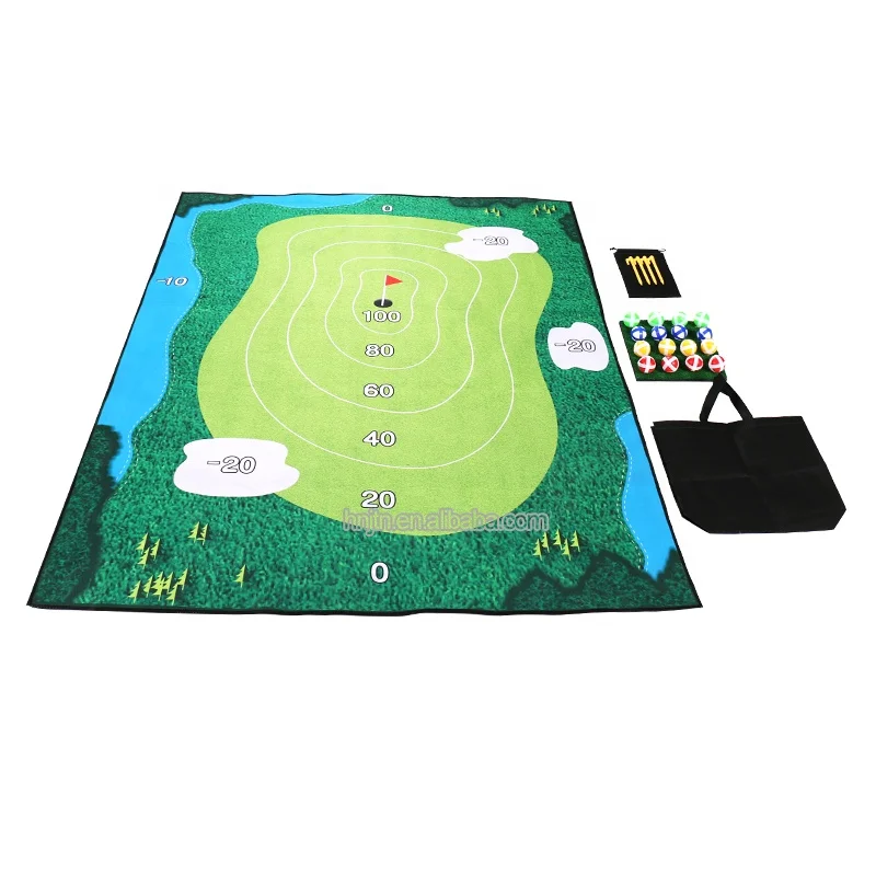 Top selling Wholesale golf practice mat indoor golf chipping game mat set with mat and balls