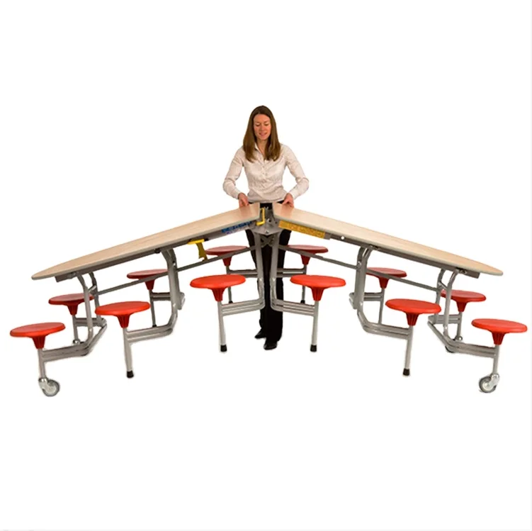 Wholesale school canteen dining table ss industrial folding canteen table