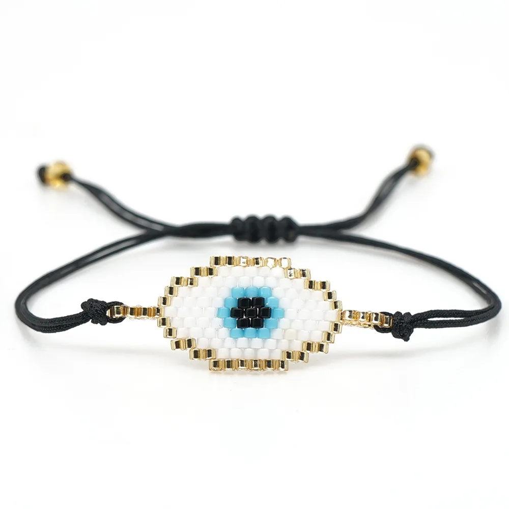Wholesale Rice Bead Handmade Woven Bracelet Bead Turkey Devil Eyes Bracelets For Women