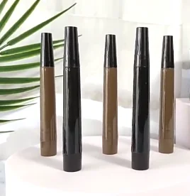 Custom Logo 3d Waterproof Fine Sketch Sweat-proof Liquid Eyebrow Pencil Microblading Tattoo Four Fork Tip Eyebrow Pen