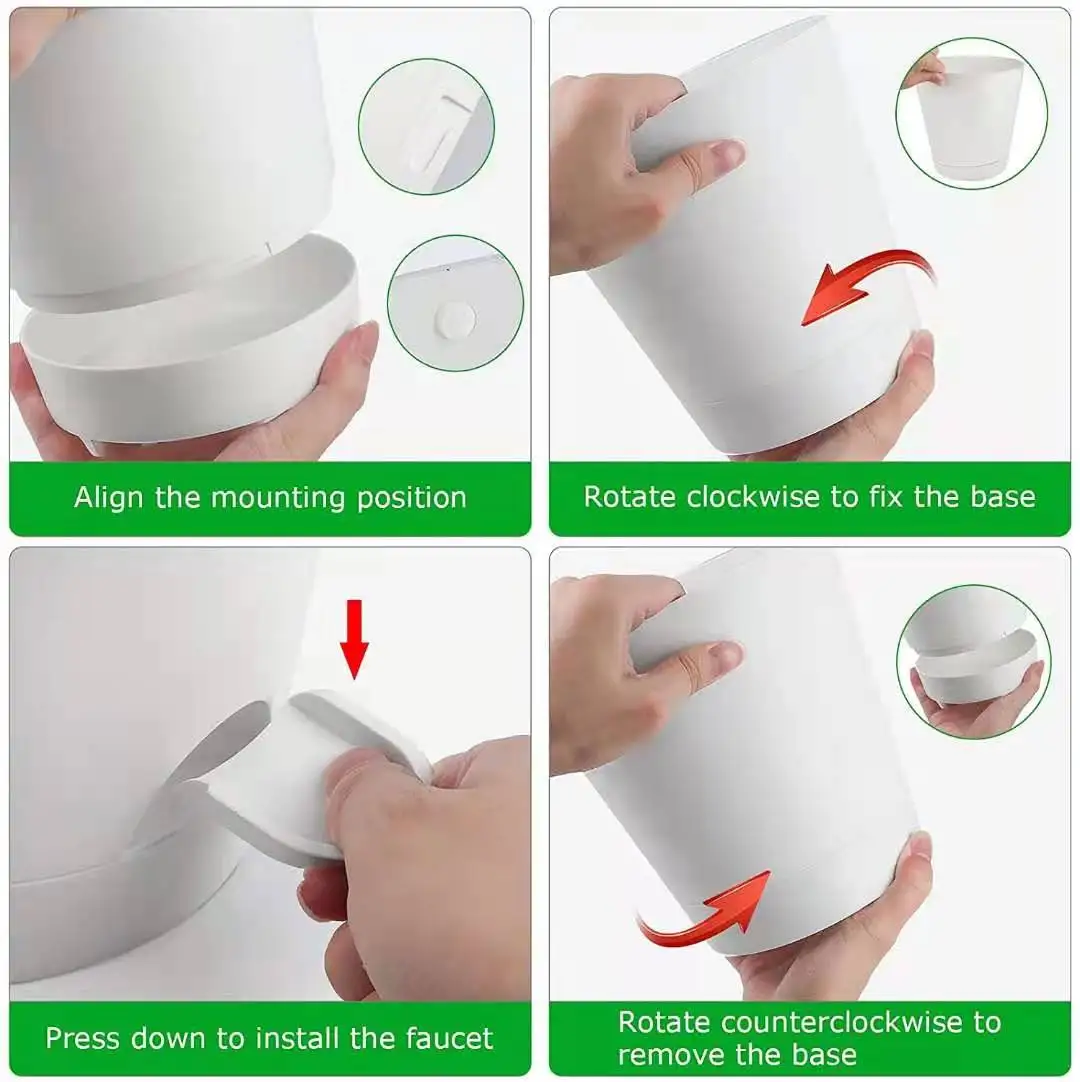 5 5.5 6 6.5 7 8 Inch Smart Self Watering Plastic Planter Pots for Plants with Holes and Tray