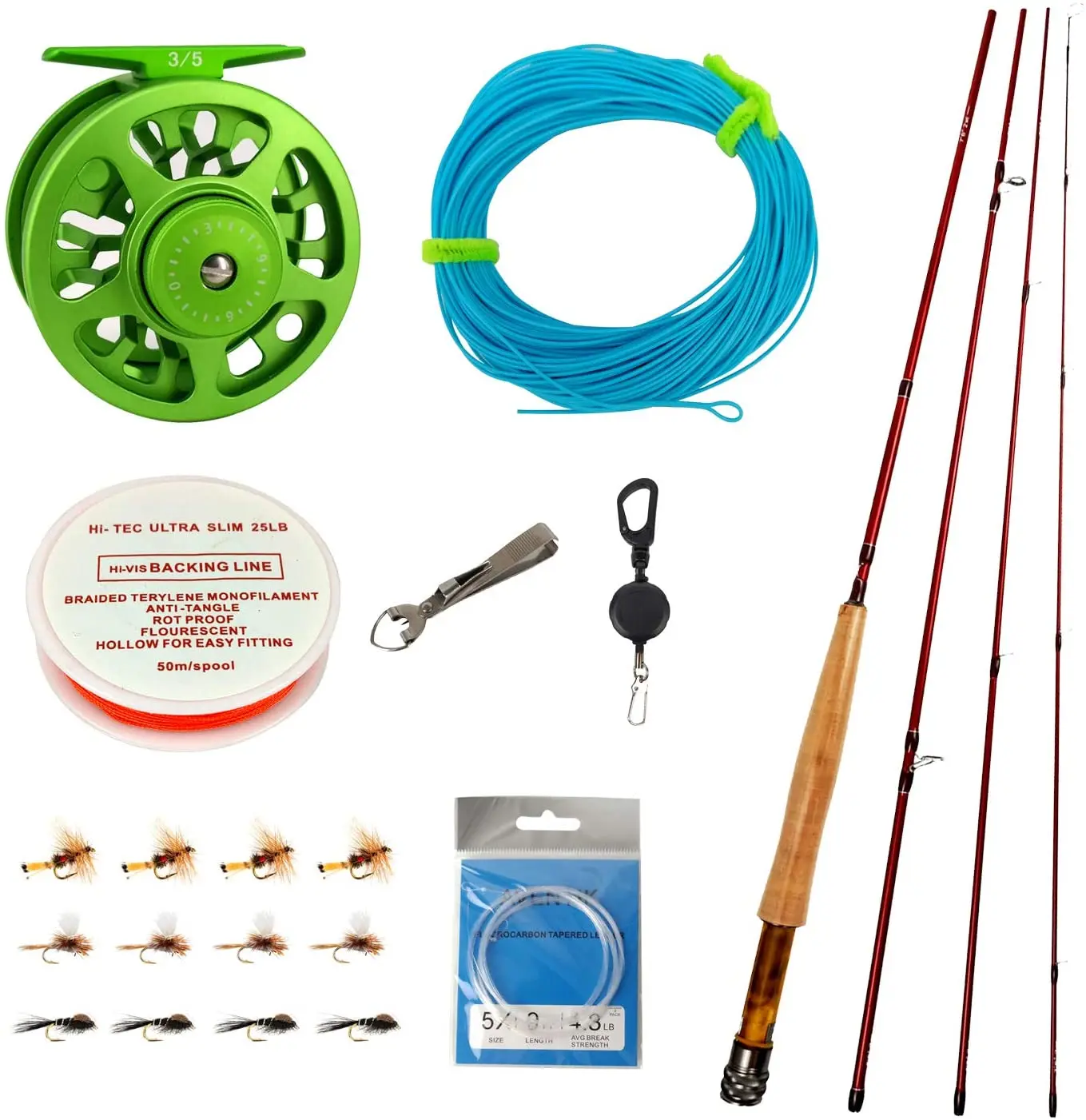 Customize 24t carbon fiber fly fishing rod and reel combo for beginners (B02)