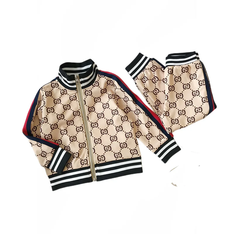 Spring autumn kids sweatsuit sets new style luxury kids clothing sets fashion printing kids clothing sets for boys and girls
