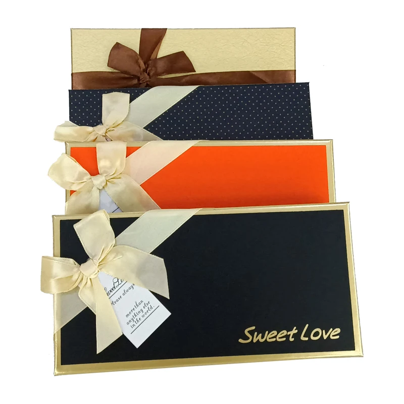 Wholesale Christmas Valentine Day Gift Chocolate Candy Red Paper Box Set with Bag Bonbon Candy Packaging Box with Dividers Bow
