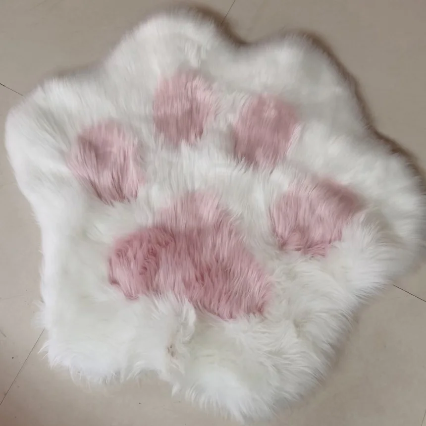 home decor faux sheepskin cat paw furry  fur kids  area rug
