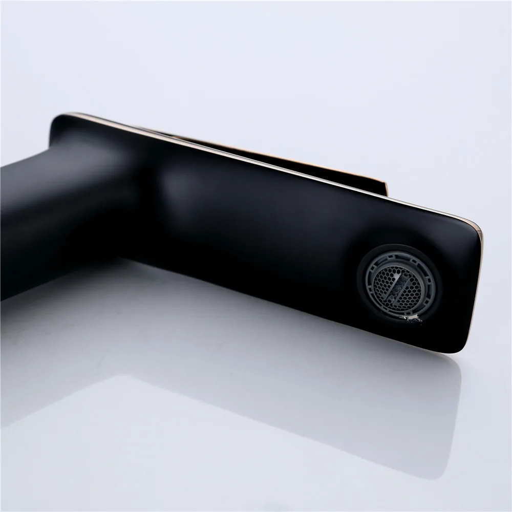 
Super luxury copper matte black hot water wash basin faucet mixer 