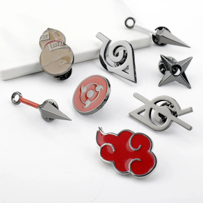  Anime Cosplay Naruto Brooch Prop Metal Enamel Pin Men Bag Clothes Lapel Pins