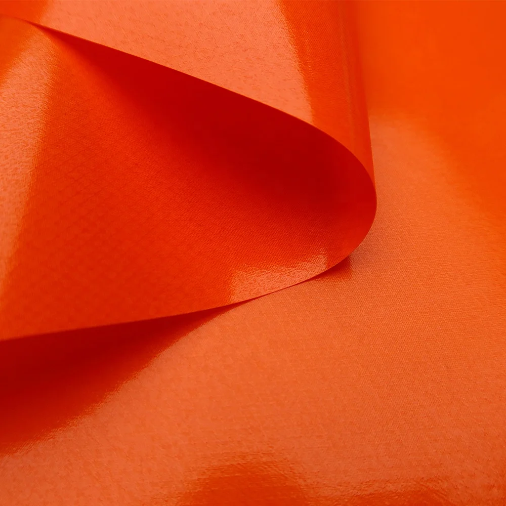 High Quality Red Diamond Lattice Polyester 75D Coated Double TPU Fabric for Inflatable Mattress Outdoor