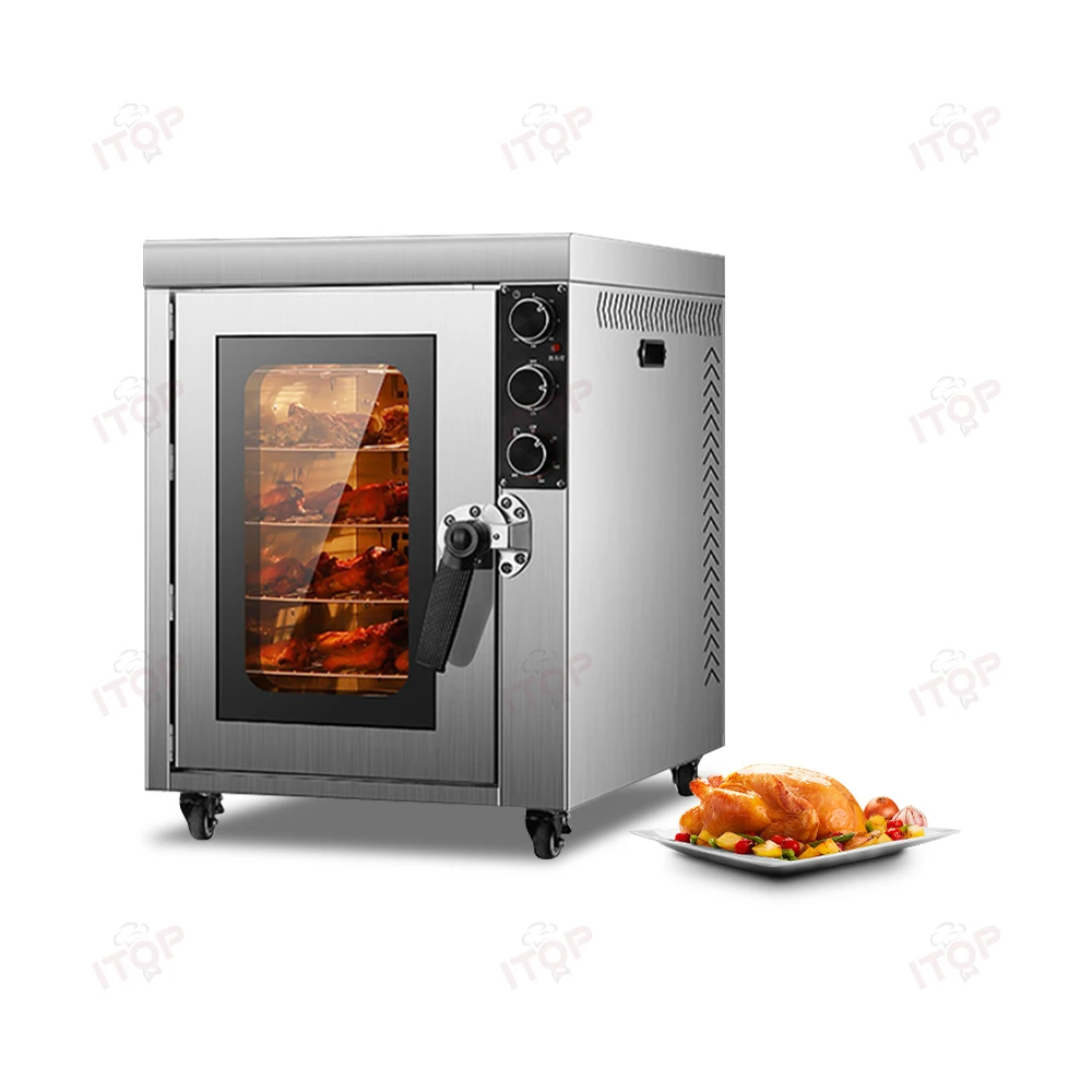 Commercial Hot Sale Small Stainless Steel Electric Chicken Roast Roasting Rotisserie Oven Griller Grill Machine Electric