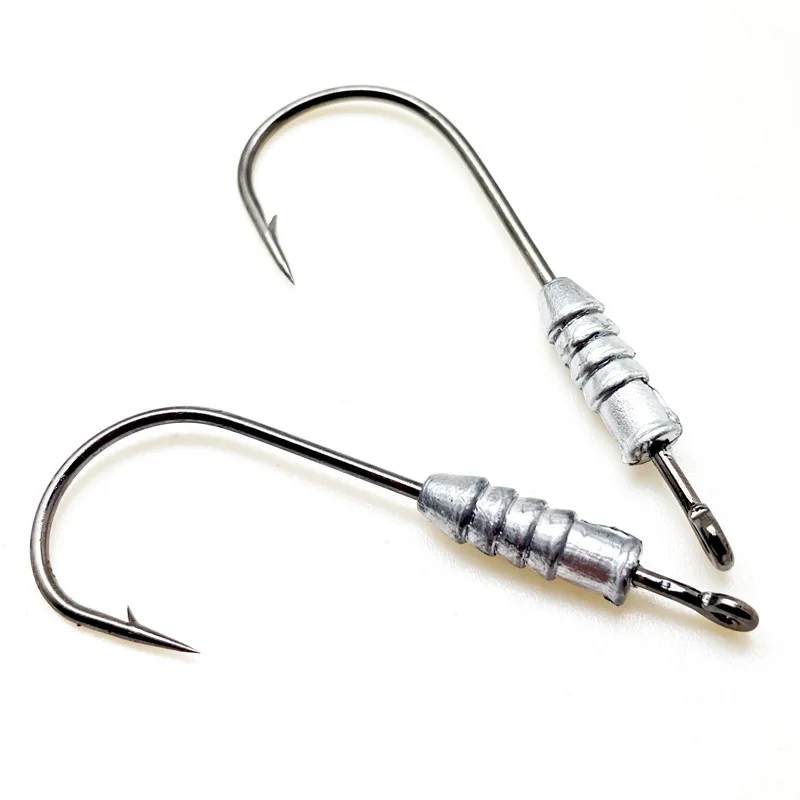 Saltwater Lure Hooks Lead Jig Fishing Hooks 2/0 3/0 4/0 5/0 6/0 8/0 High Carbon Soft Worm Outdoor Fishing Hooks