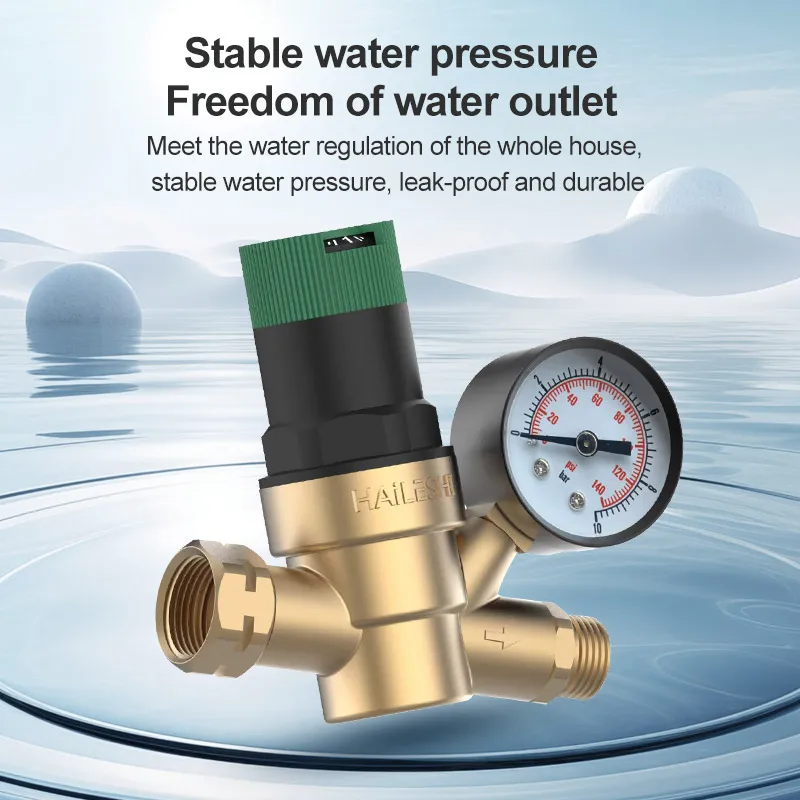 Hight quality Water Pressure Brass Lead-free Adjustable Water Pressure Regulator with Gauge