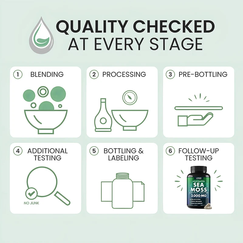 Organic Sea Moss Capsules 3000mg black seed oil Plus Bladderwrack Burdock Root Pure Sea Moss Capsule