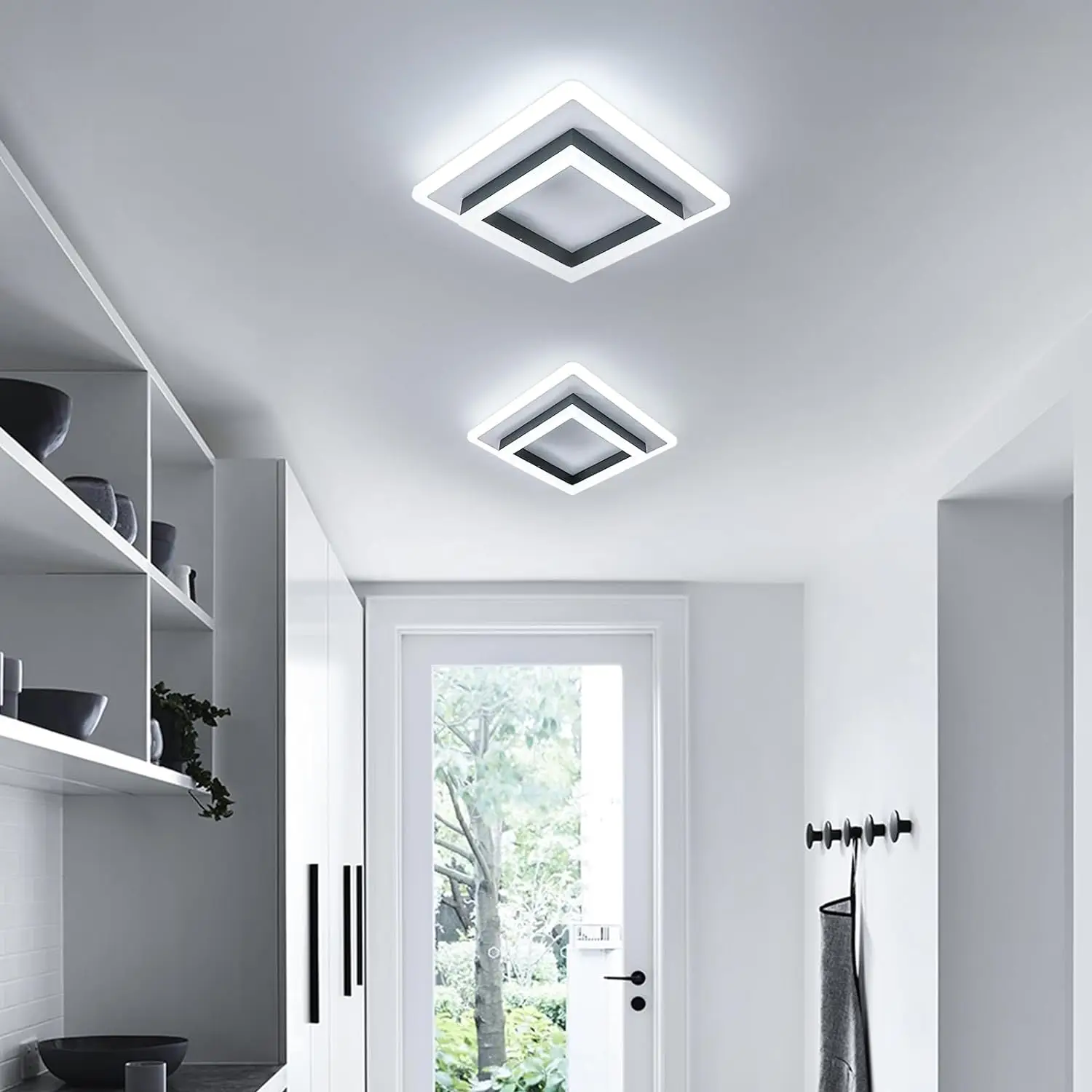 Modern Living Room Bedroom Black Ceiling Light Cold White Square Led Ceiling Light Led Lampen Deckenlampen