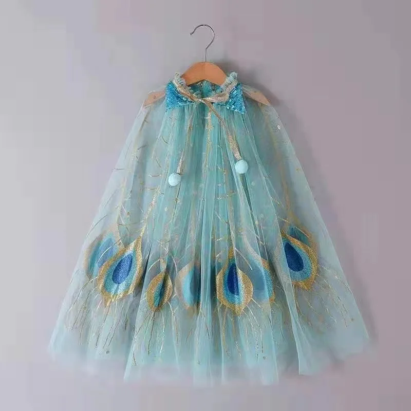 Low Price Princess Cape For Girls Colorful Cloak For Party Show Fashion Cloak Halloween Cosplay Girls Cloak Girls Cape