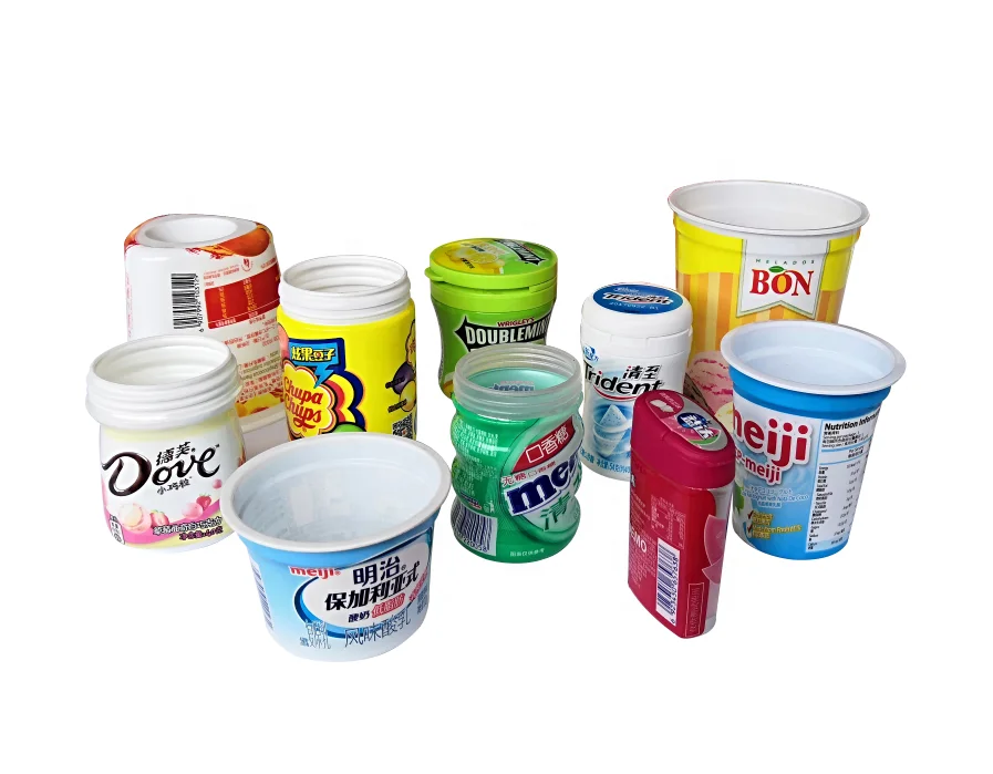 Yogurt cup plastic Yoghurt Cup PP PS cup shrink sleeve labeling machine shrink sleeve label applicator machine