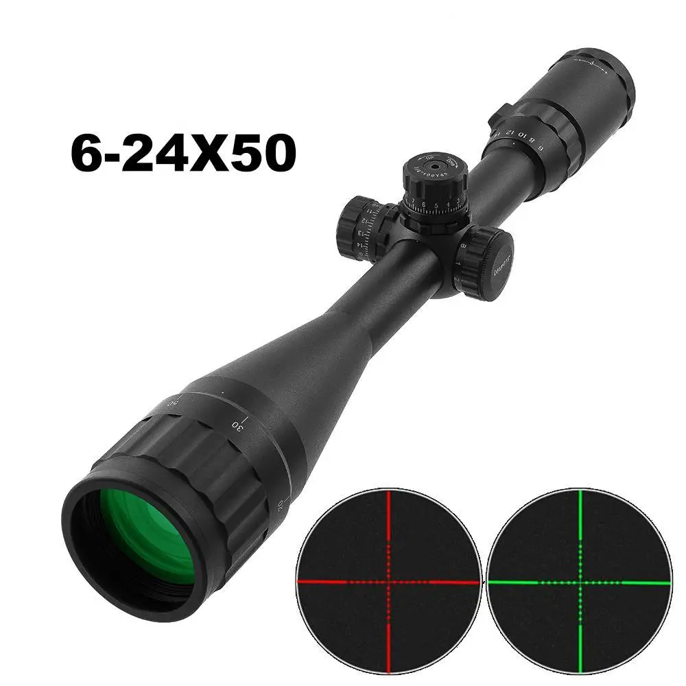 6-24X50 Adjustable optical scope Reticle Red Green Dot Scopes Sight Scope