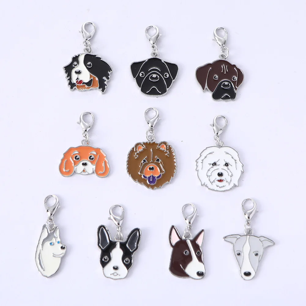 Wholesale Custom 50 Styles In Stock Zinc Alloy Metal Enamel Cute Dog Pendant Charm For Jewelry Making  Accessories