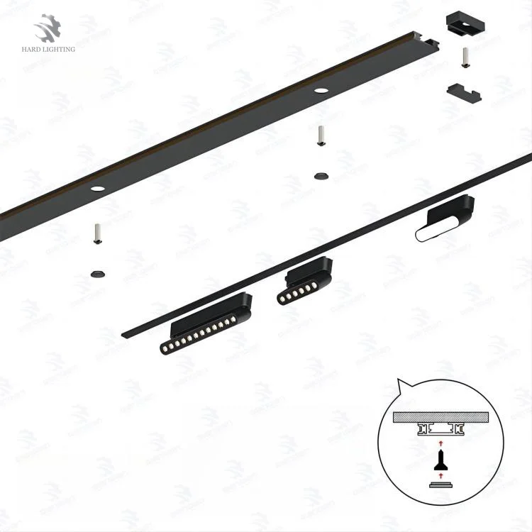 High Quality Factory DC48V 2Wire Led System Aluminum Profile Cheap Price Track Linear Power Rail