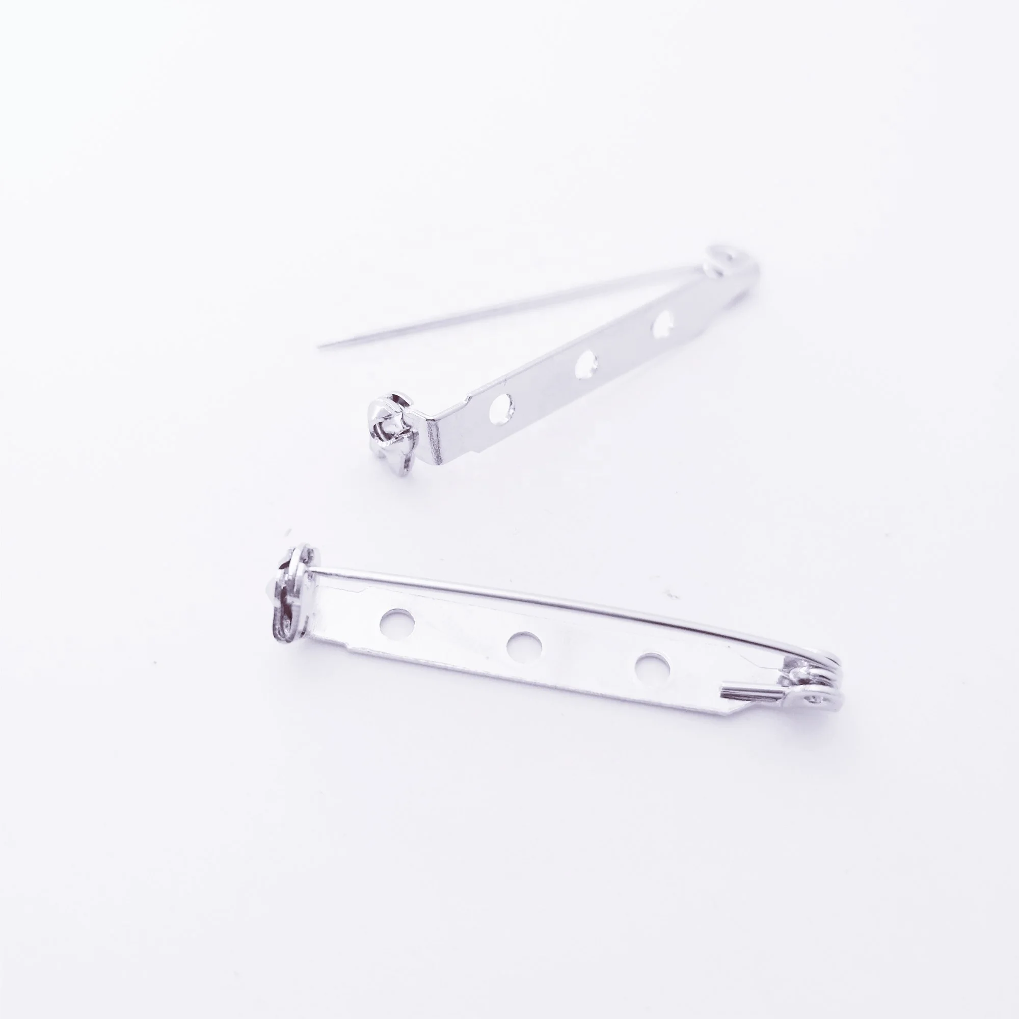 Brooch Base Back Bar Pins Findings Jewelry Making Clip Safty Catch Findings Silver Plated Metal Pin Back Brooch