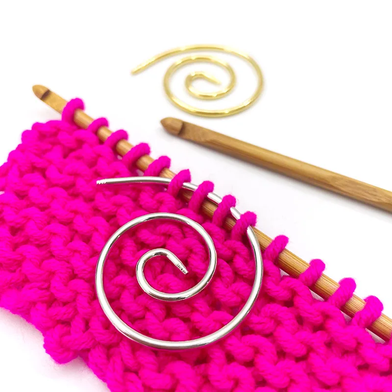 Spiral Cable Knitting Needle Crocheting Stitch Marker Handmade Tool Metal DIY Needlework Crafts Tools Handicraft Accessory