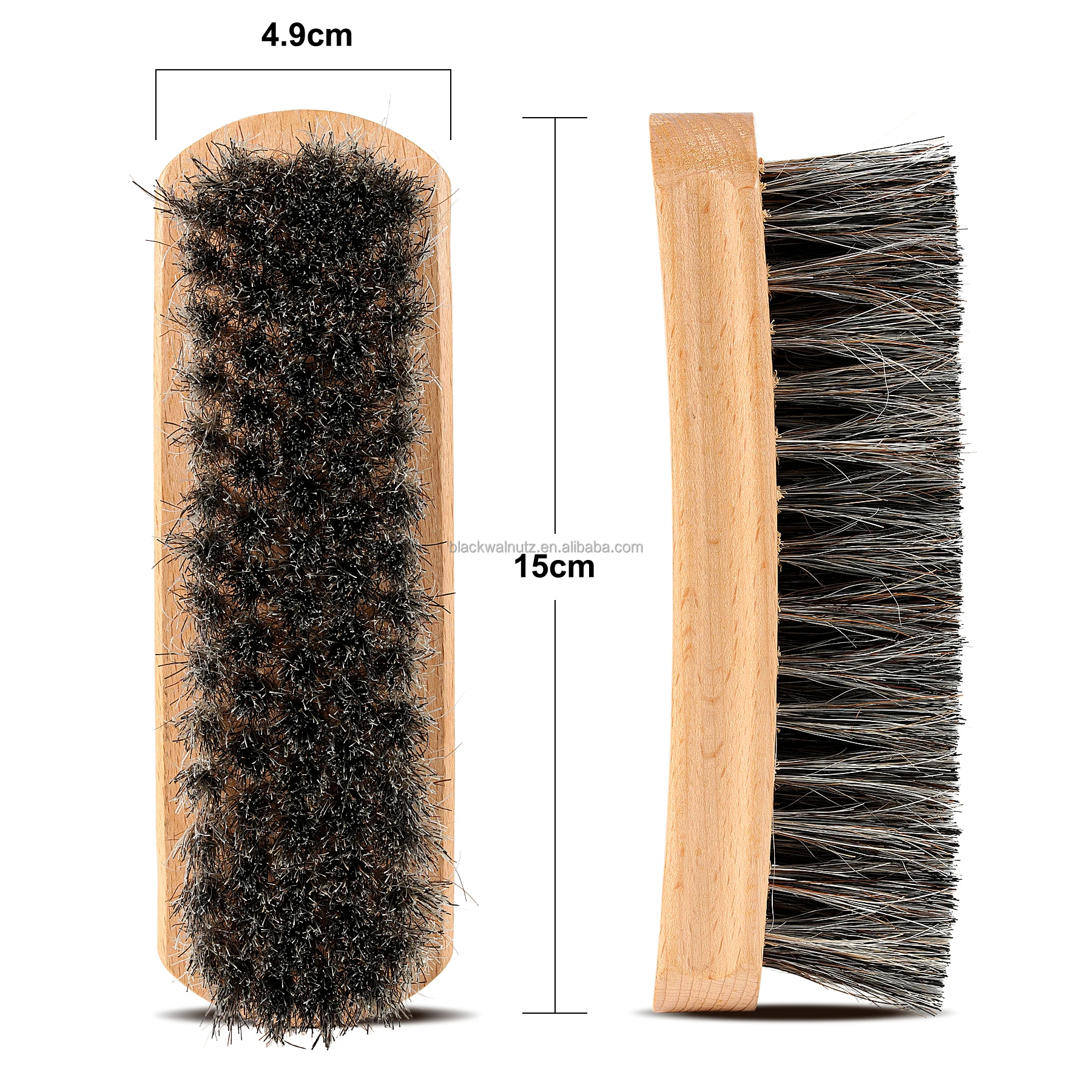 Big Size Wooden Shoe Shine Brush Soft Horse Hair Bristles cleaning Polishing Shoe Brush