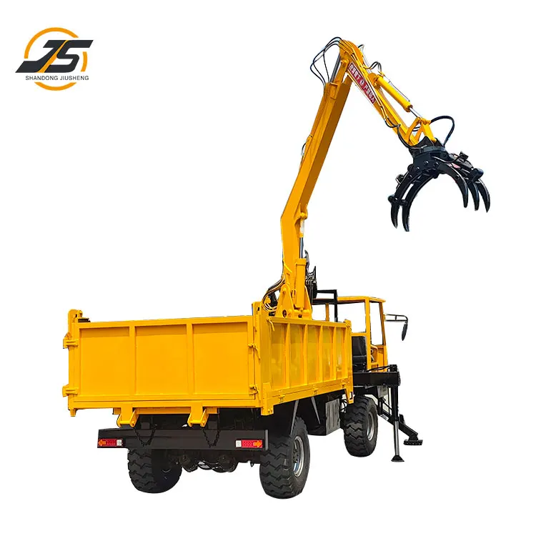 Double legged gripper with good stability self loading and self dumping sugarcane machine