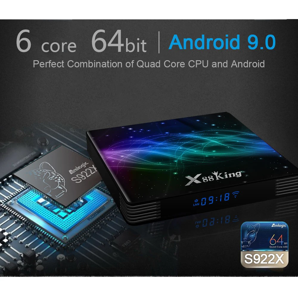 Android 9 0 ТВ-бокс X88 King 4K медиаплеер 2 4G /5G двухдиапазонный Wifi Смарт для