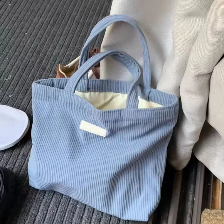 Chuanghua Hot Sell Price Tote Bag Custom Printed Recyclable Grocery Shopping Bag With Logo Eco-friendly Fabric Corduroy Tote Bag