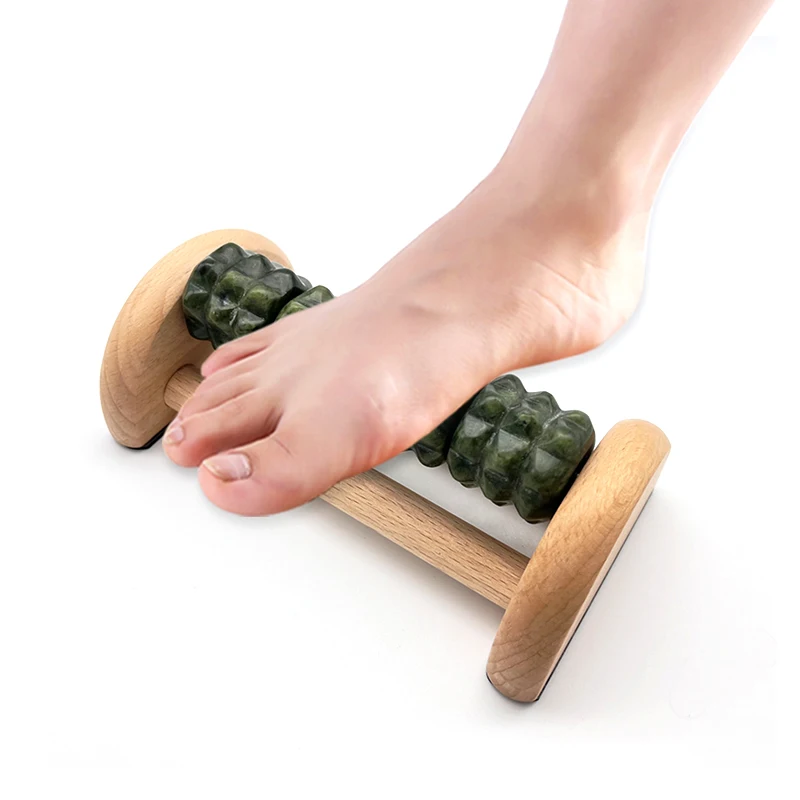 Private Label wood therapy massage jade roller tools feet massager