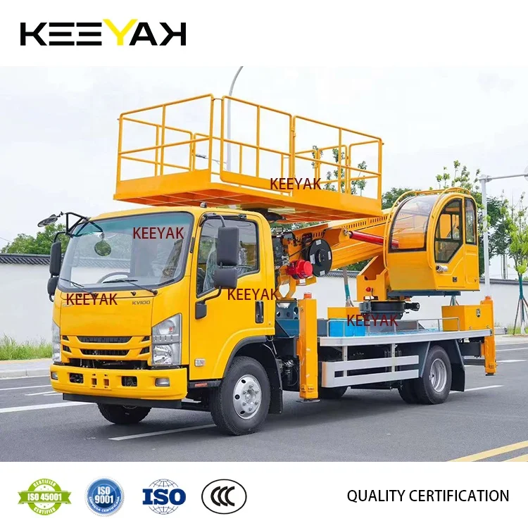 Дизельная высококлассная Рабочая платформа Isuzu 16-24 м ковшовый грузовик 6 колесный 4*2 подъемный с большой платформой 500 кг