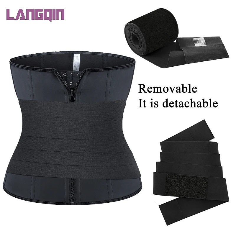 Custom LOGO/oem/odm Women Zip and 4-breasted buttons Wholesale Plus Size Shapewear High Waist Trainer and belt detachable