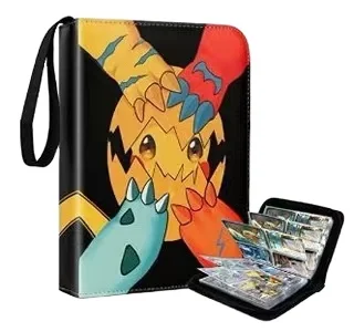PU Leather Charizard Collector Book Pokemoned Trading Card Game Collection Folder with Zipper 900 and 400 4 or 9 Pockets GL