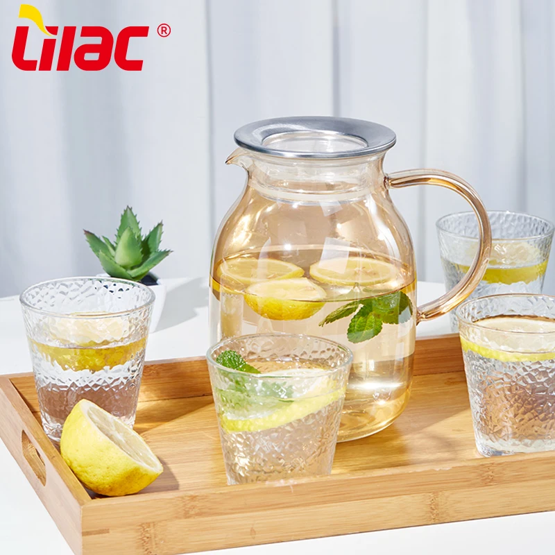 Lilac BSCI SGS LFGB 2000 мл фильтр для воды кувшины графин домашняя посуда Чайный кувшин стеклянный прикроватного столика