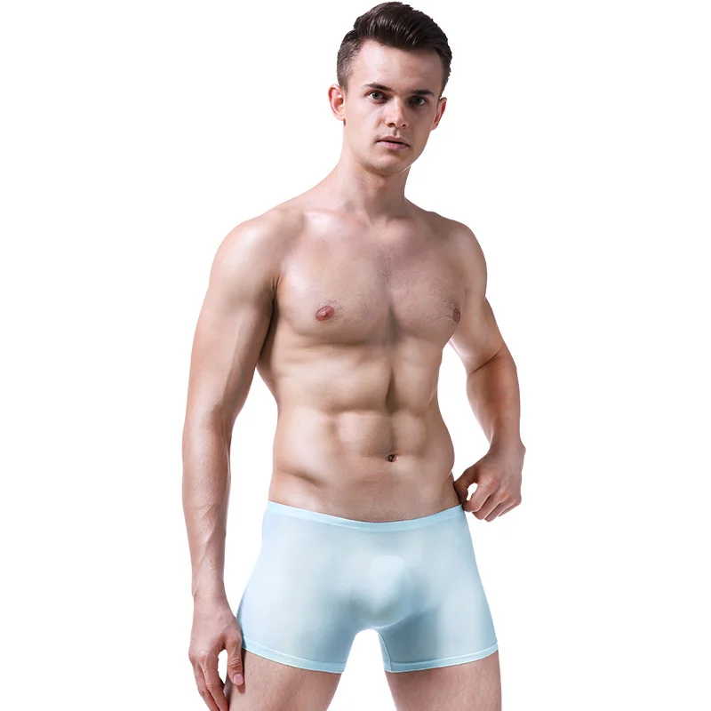 Solid heather gray full tight men boxer brief short for beach gym jogging