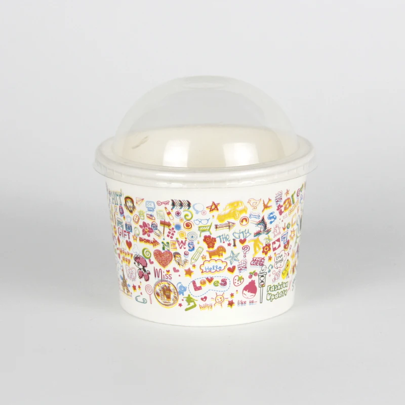 Disposable 16oz Custom Logo Printing Paper Frozen Yogurt Cup Ice Cream Paper Cup