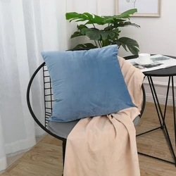 Latest design orange color stock velvet plain knitted sofa cushion covers pillow case