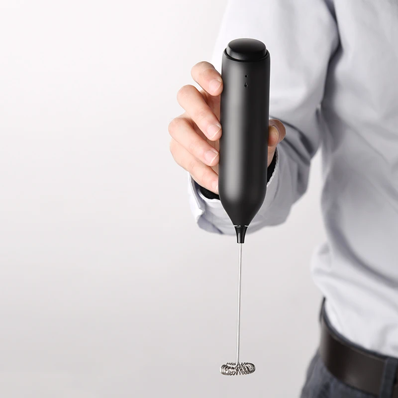 New Design Electric  Milk Frother With Rechargeable Stand and  wall-mounted bracket  Handheld Coffee Foam blender
