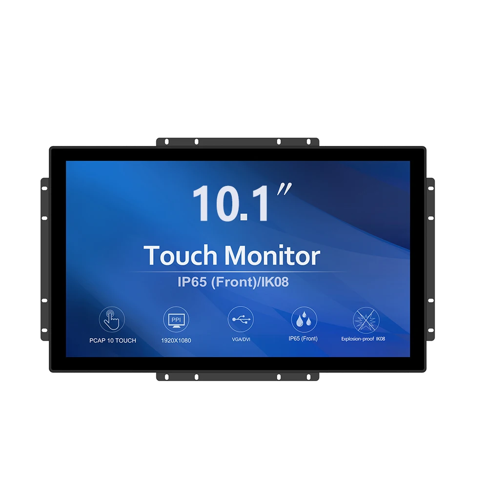 GreenTouch 10.1 inch 10 points open frame touch screen industrial lcd monitor