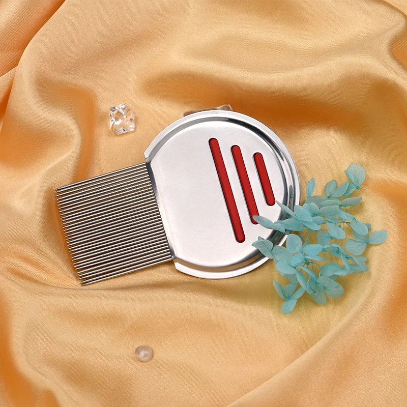 2023 Private Label Cheap Price Stainless Steel Metal Head Pet Hair Lice Comb With Grooves