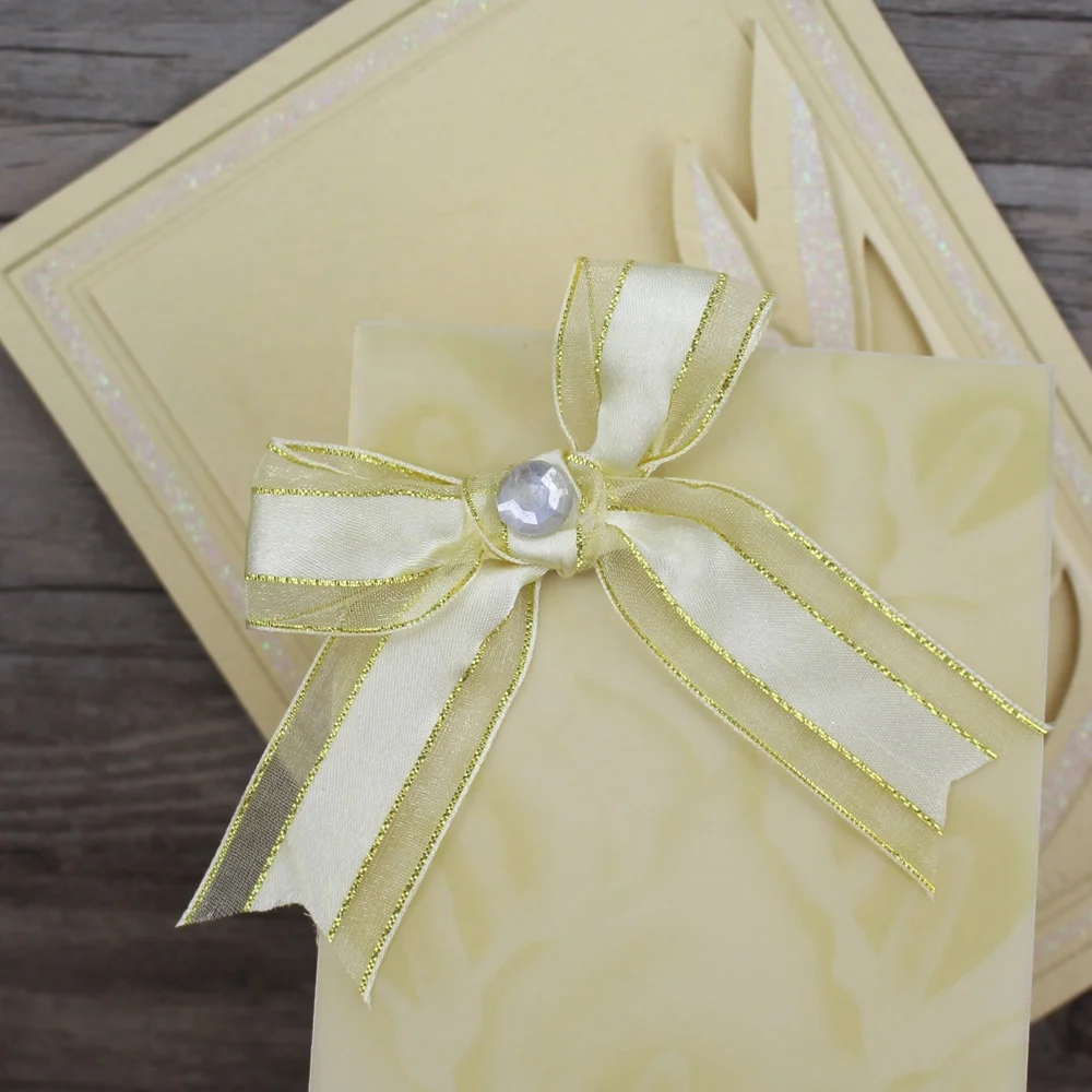 2024 Glamorous Fanciful Flower Gold Die Cut Tracing Paper Best Wedding Cards customized birthday invitation cards