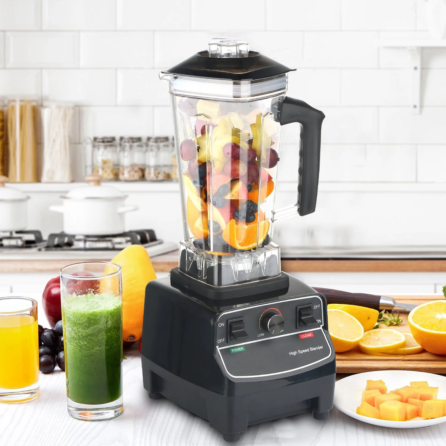 National High Speed Motor Smoothie Ice Crusher Soup Cooking Vacuum Maker Blender with Chopper Glass Grind Blender