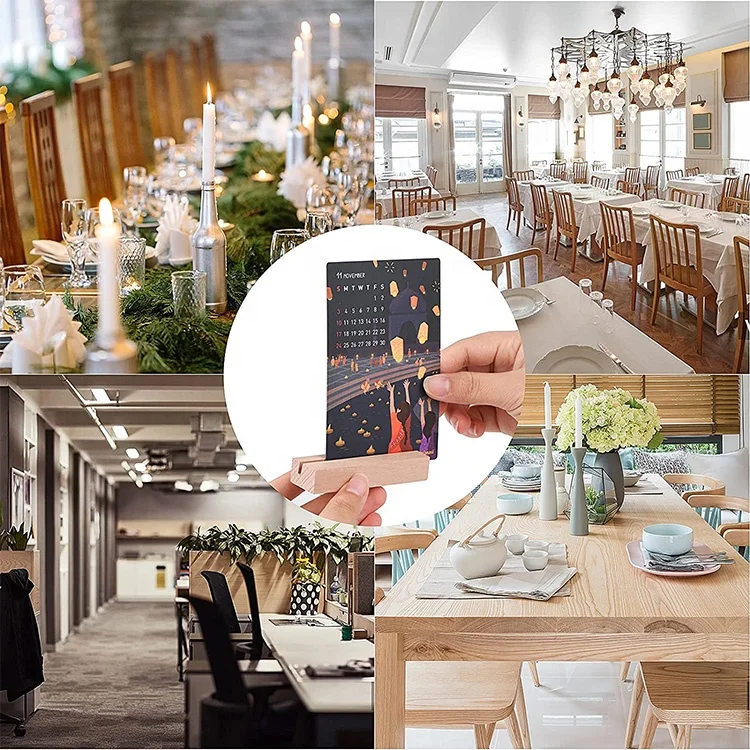 wood place card Table Number Stand Holders wood sign holder for Wedding Party Table Decoration