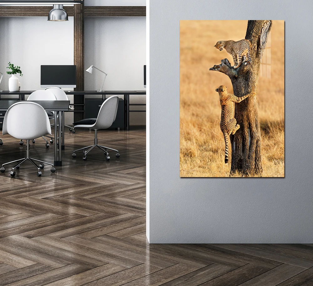 Waterproof high resolution custom canvas printing from animal photo stretch ready to hang cheetah painting