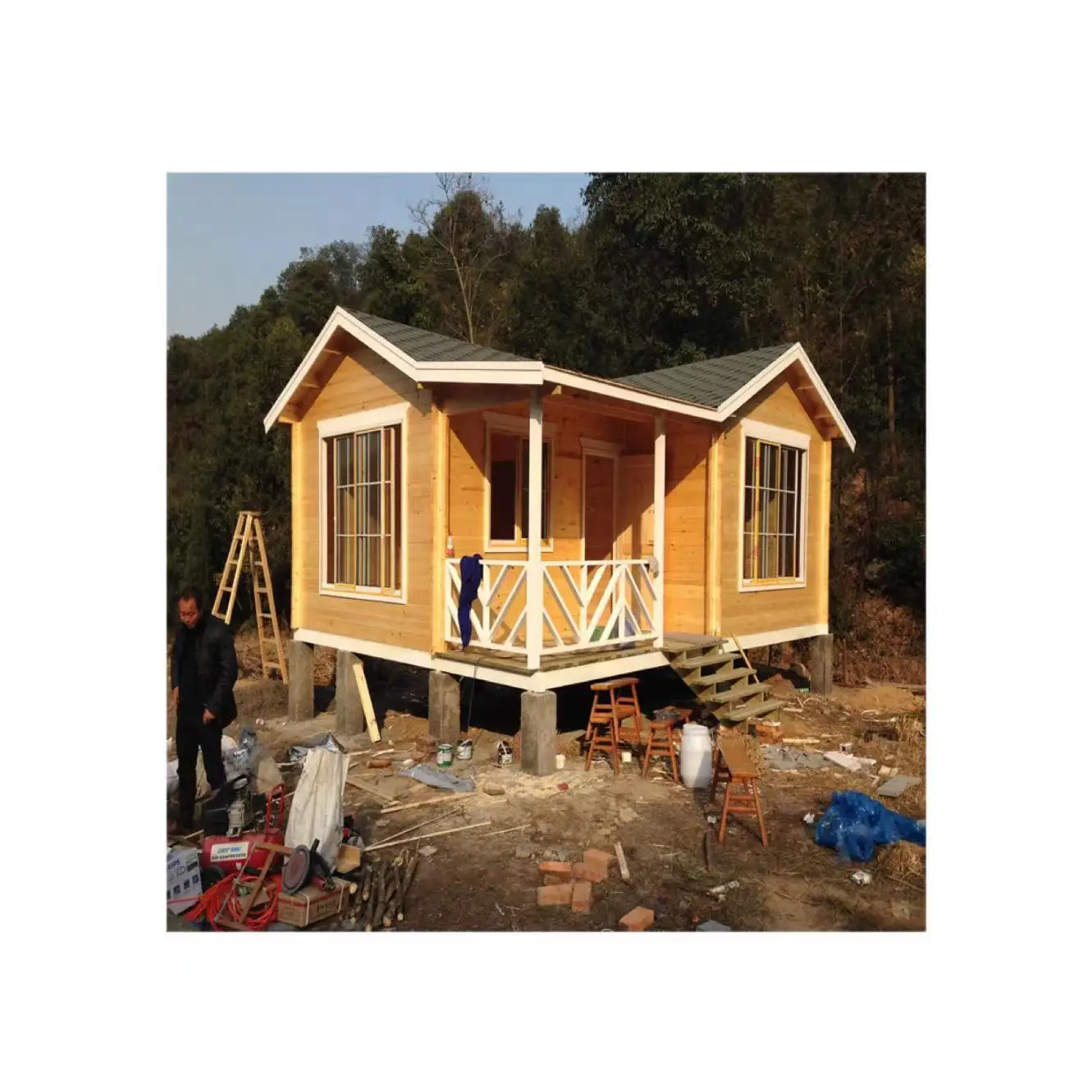 2023 New Ready to Ship Tiny Wooden Small House Log Home Kits Usa prefabricated country houses