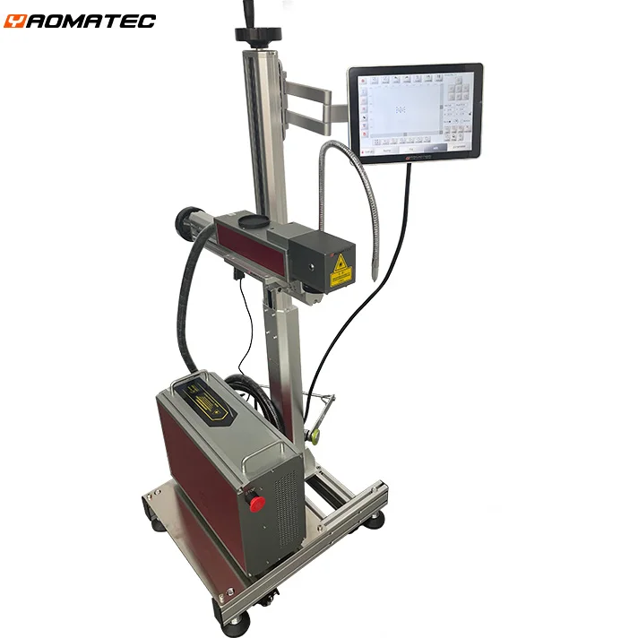 Yaomatec Laser Marking Machine 20w 30w  Fiber Online High Speed Flying Laser Engraving Machine