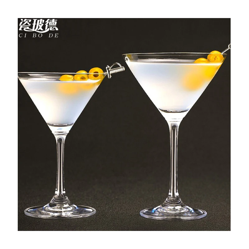 Custom logo long stem luxury cocktail glasses set Champagne Goblet coupe cocktail glass cup martini cocktail glass 10oz